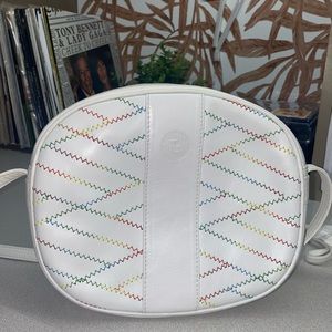VINTAGE WHITE FENDI bag with rainbow detail AND DUST BAG